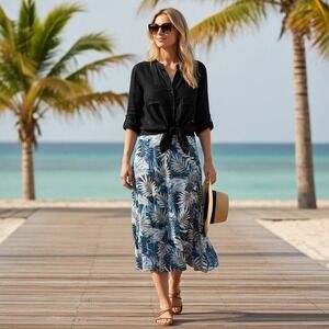 GAP NWT Women's 100% Linen Button Up Long Sleeve Shirt Black Relaxed Fit Size S